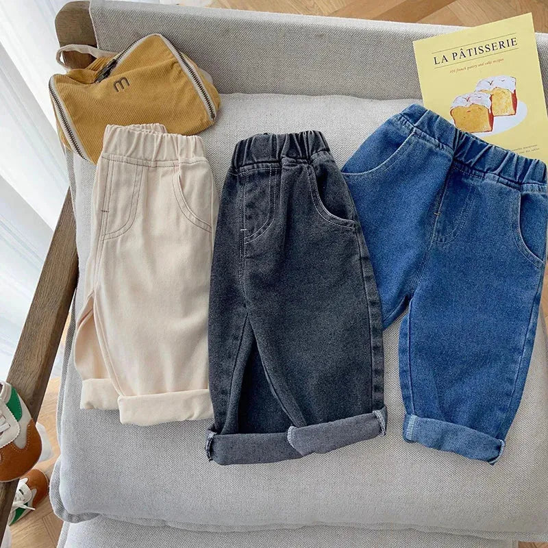 Calça Jeans Infantil Unissex para Outono/Inverno